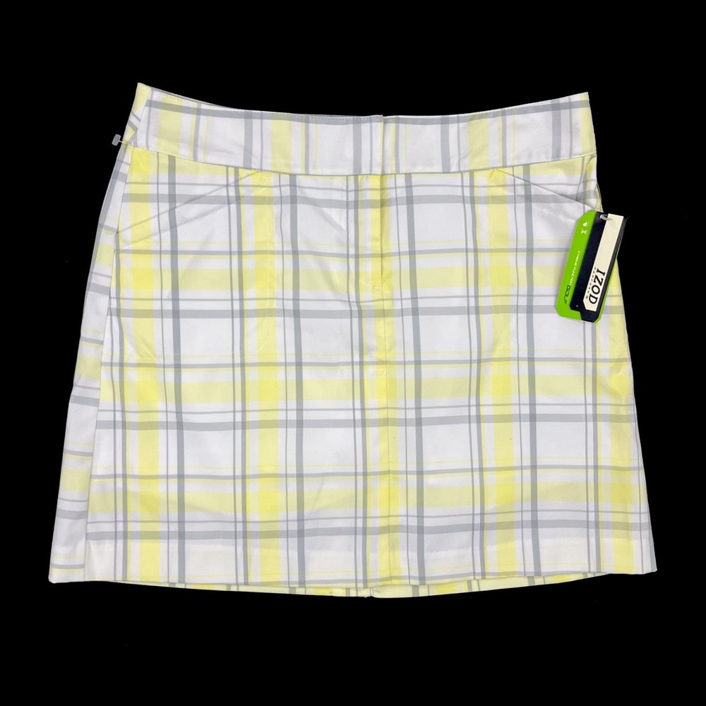 NWT IZOD Perform X Plaid Stretch Golf Skort Cool-FX Moisture Wicking Sz4 MSRP$58